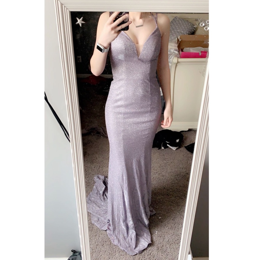Light Purple Sparkly Prom Dress
